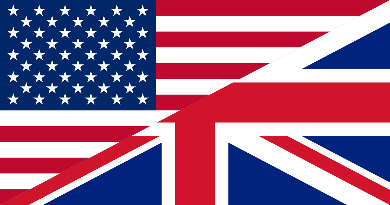 British American flags